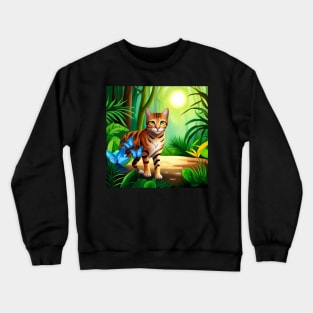 Bengal Cat in the Jungle Crewneck Sweatshirt
